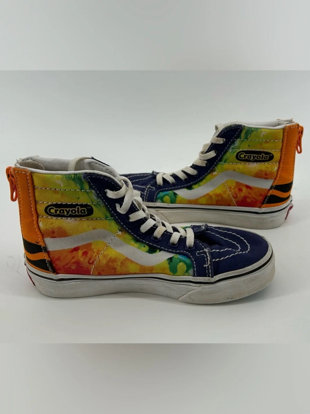 Vans Crayola Navy High-Top Sneakers with Rainbow Tie-Dye Panels